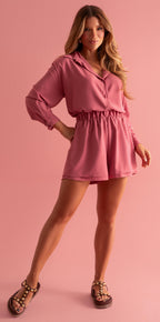 Conjunto Alfaiataria Fluida Sophia | Camisa + Short Camadas