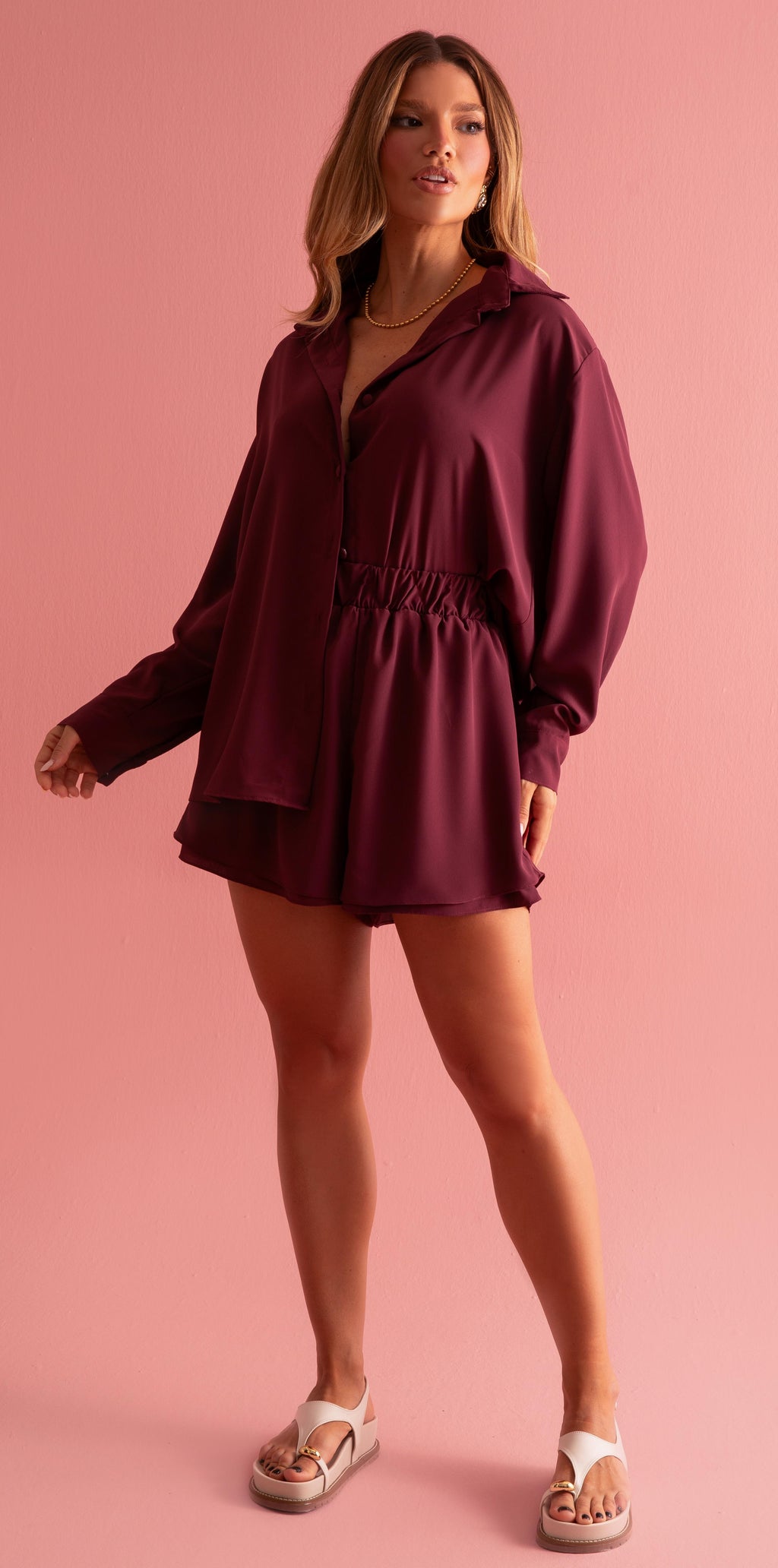 Conjunto Alfaiataria Fluida Sophia | Camisa + Short Camadas