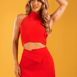 Top Cropped Gola Alta Alfaiataria