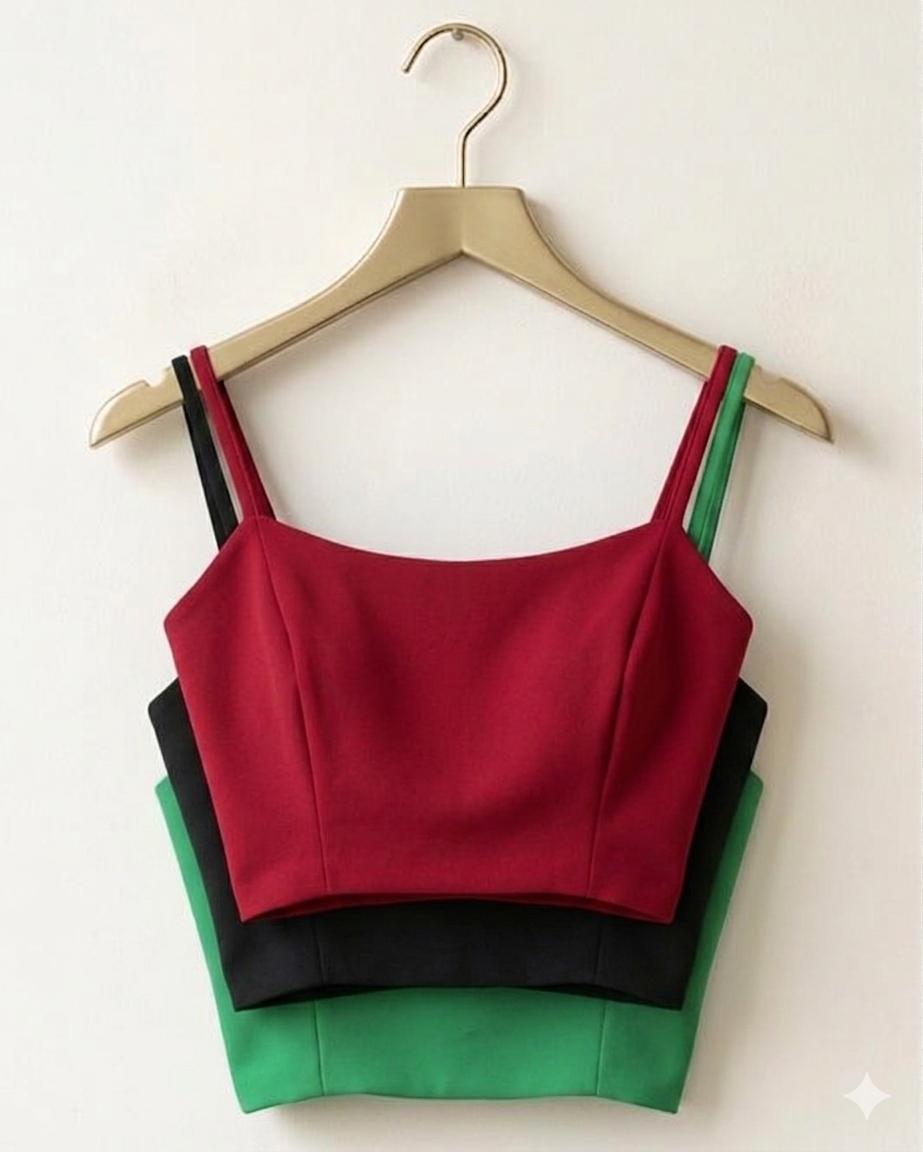 Kit 3 Croppeds Essenciais Premium - Tamanho único - Veste 36 a 40